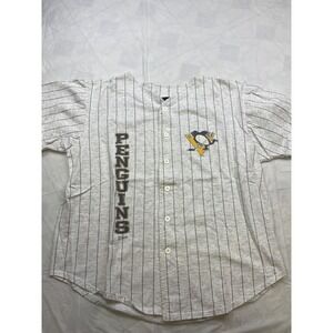Vintage Pittsburgh Penguins T-shirt Jersey Large Salem Sportswear Made In USA